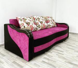 Canapea Andreea 2, culoare roz / negru, 220 x 90 cm