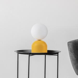 Miki lampă de masă, galben, înălțime 21 cm, metal/vidră, G9