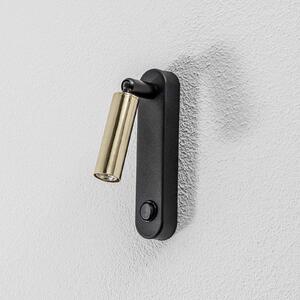 TK Lighting Aplică de perete Enzo Long, negru-auriu, 22 cm, reglabilă, G9, Auriu / Alamă, Camera de zi / sufragerie, Metal, Modern