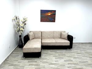 Coltar Rano, culoare crem / maro, 210 x 103 x 85 cm, montaj stanga / dreapta