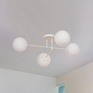 Plafonieră Moon, 80 cm, 4 becuri, culoare nisip, sticlă, E27