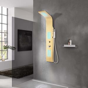 Sistem panou de duș curbat, auriu, oțel inoxidabil 201