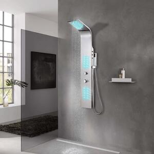Sistem panou de duș curbat, oțel inoxidabil