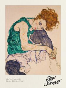 Artă imprimată Seated Woman - Egon Schiele, (30 x 40 cm)