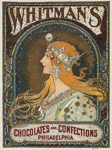 Artă imprimată Whitman's Chocolates & Confections (Vintage Art Nouveau) - Alfons Mucha, (30 x 40 cm)