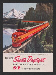 Artă imprimată The New Shasta Daylight Train (Vintage Transport), (30 x 40 cm)