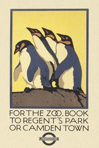 Artă imprimată Vintage London Zoo Poster (Featuring Penguins), (26.7 x 40 cm)