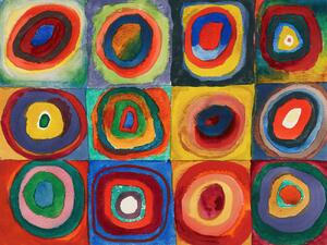 Artă imprimată Squares with Concentric Circles / Concentric Rings - Wassily Kandinsky, (40 x 30 cm)