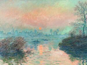 Artă imprimată Setting Sun on the Seine - Claude Monet, (40 x 30 cm)