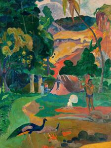 Artă imprimată Landscape with Peacocks (Vintage Tahitian Landscape) - Paul Gauguin, (30 x 40 cm)