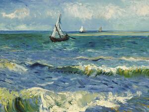 Artă imprimată The sea at Saintes-Maries-de-la-Mer (Vintage Seascape with Boats) - Vincent van Gogh, (40 x 30 cm)