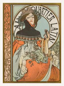 Artă imprimată Au Quartier Latin (Vintage Art Nouveau) - Alfons / Alphonse Mucha, (30 x 40 cm)
