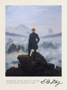 Artă imprimată Wanderer Above the Sea Fog (Vintage Masterpiece) - Caspar David Friedrich, (30 x 40 cm)