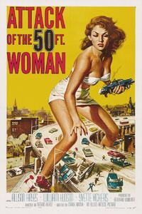 Artă imprimată Attack of the 50ft Woman (Vintage Cinema / Retro Movie Theatre Poster / Horror & Sci-Fi), (26.7 x 40 cm)