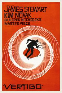 Artă imprimată Vertigo, Alfred Hitchcock (Vintage Cinema / Retro Movie Theatre Poster / Iconic Film Advert), (26.7 x 40 cm)
