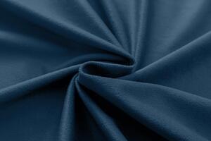 2x draperie opaca VELVET albastru inchis cu inele metalice 135x250 cm