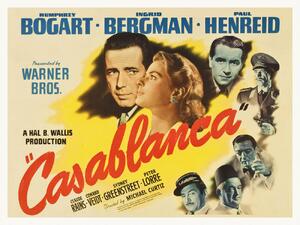 Artă imprimată Casablanca (Vintage Cinema / Retro Theatre Poster), (40 x 30 cm)