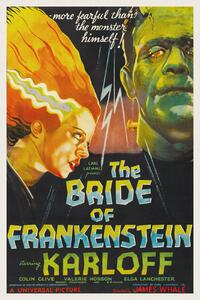 Artă imprimată The Bride of Frankenstein (Vintage Cinema / Retro Movie Theatre Poster / Horror & Sci-Fi), (26.7 x 40 cm)