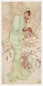 Reproducere The Seasons: Winter (Art Nouveau Portrait) - Alphonse Mucha, (20 x 40 cm)