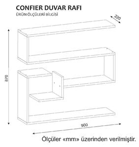 Raft Confier, alb, PAL melaminat, 90x87x22 cm