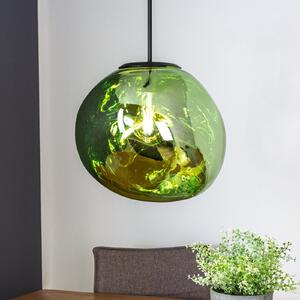 Lampă suspendată Canopus, verde, Ø 36 cm, sticlă, E27