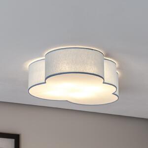 Plafonieră Cloud, albastru, 63 cm lungime, textil, nor, E27