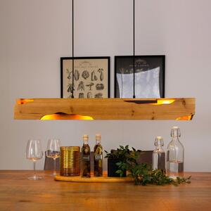 Suspensie Venus, maro, lungime 100 cm, 4 lumini, lemn