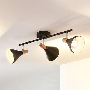 Lindby plafonieră Arina, 53 cm, negru, 3 becuri, E14, reglabil, Negru, dormitor, Metal, Modern