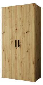 Dulap de haine 100 cm Borry 1 (Stejar artisan + Negru). 1125745