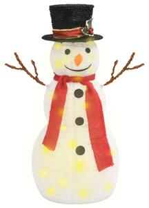 Figurină decorativă Crăciun om de zăpadă LED 60 cm țesătură lux