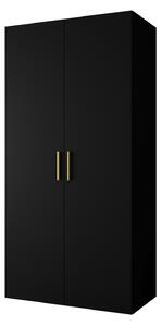 Dulap de haine 100 cm Borry 1 (Negru + Auriu). 1125752