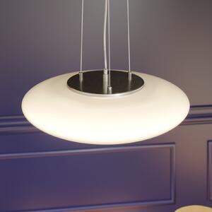 Lindby Lampă suspendată LED Gunda, alb, sticlă, Ø 47cm
