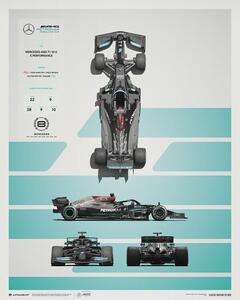 Mercedes-AMG Petronas F1 Team - W12 - Blueprint - 2021 Reproducere, (40 x 50 cm)