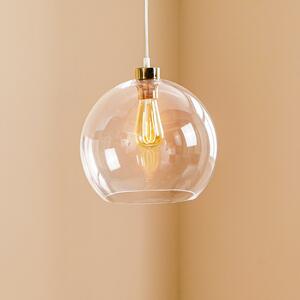 Lampă suspendată Cubus, transparentă, sticlă, Ø 30 cm, E27