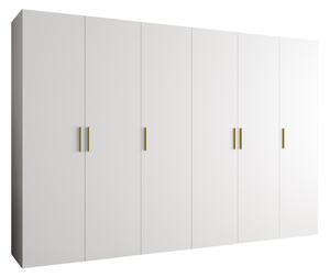 Dulap de haine 300 cm Borry 1 (alb + Auriu). 1125793