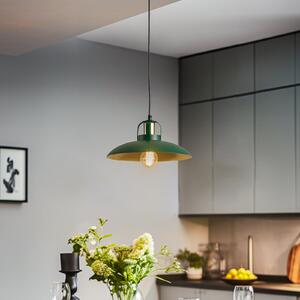 Lampă pendul Felix, verde/auriu, 1 bec