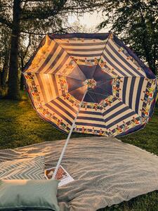 Umbrela de soare alb-albastru, LUMINA 180 cm