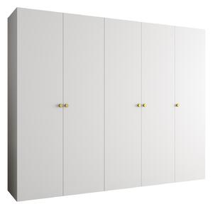 Dulap de haine 250 cm Parna 1 (alb + Auriu). 1125892
