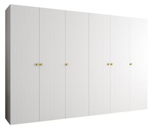 Dulap de haine 300 cm Parna 1 (alb + Auriu). 1125903