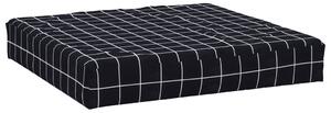 Pernă pentru paleți, negru carouri, 60x60x8 cm, textil oxford