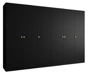 Dulap de haine 300 cm Parna 1 (Negru + Auriu). 1125906
