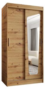 Dulap de haine 100 cm Mokka (Stejar artisan). 1126019