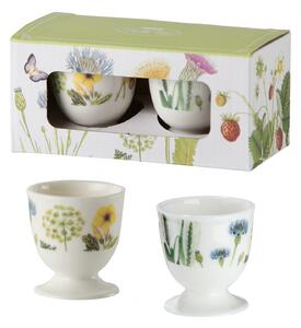Set 2 cupe pentru ou Wild Flower, portelan, multicolor, 5.4x5 cm