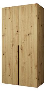Dulap de haine 100 cm Alice 1 (Stejar artisan + Negru). 1126091