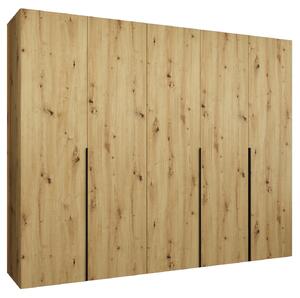 Dulap de haine 250 cm Alice 1 (Stejar artisan + Negru). 1126124