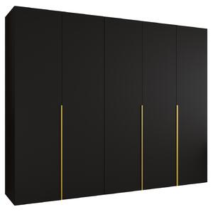 Dulap de haine 250 cm Alice 1 (Negru + Auriu). 1126131