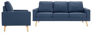 Set de canapele, 2 piese, albastru, material textil