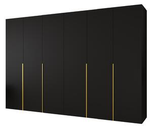 Dulap de haine 300 cm Alice 1 (Negru + Auriu). 1126142