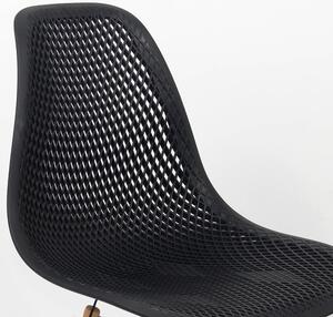 Scaun modern din plastic cu picioare din lemn de fag BUC 254 negru