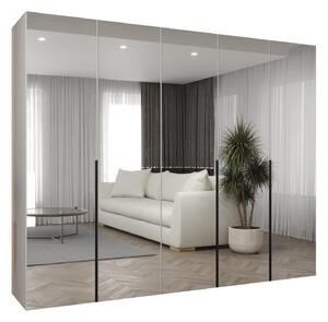 Dulap de haine 250 cm Alice 3 (alb + Negru). 1126236